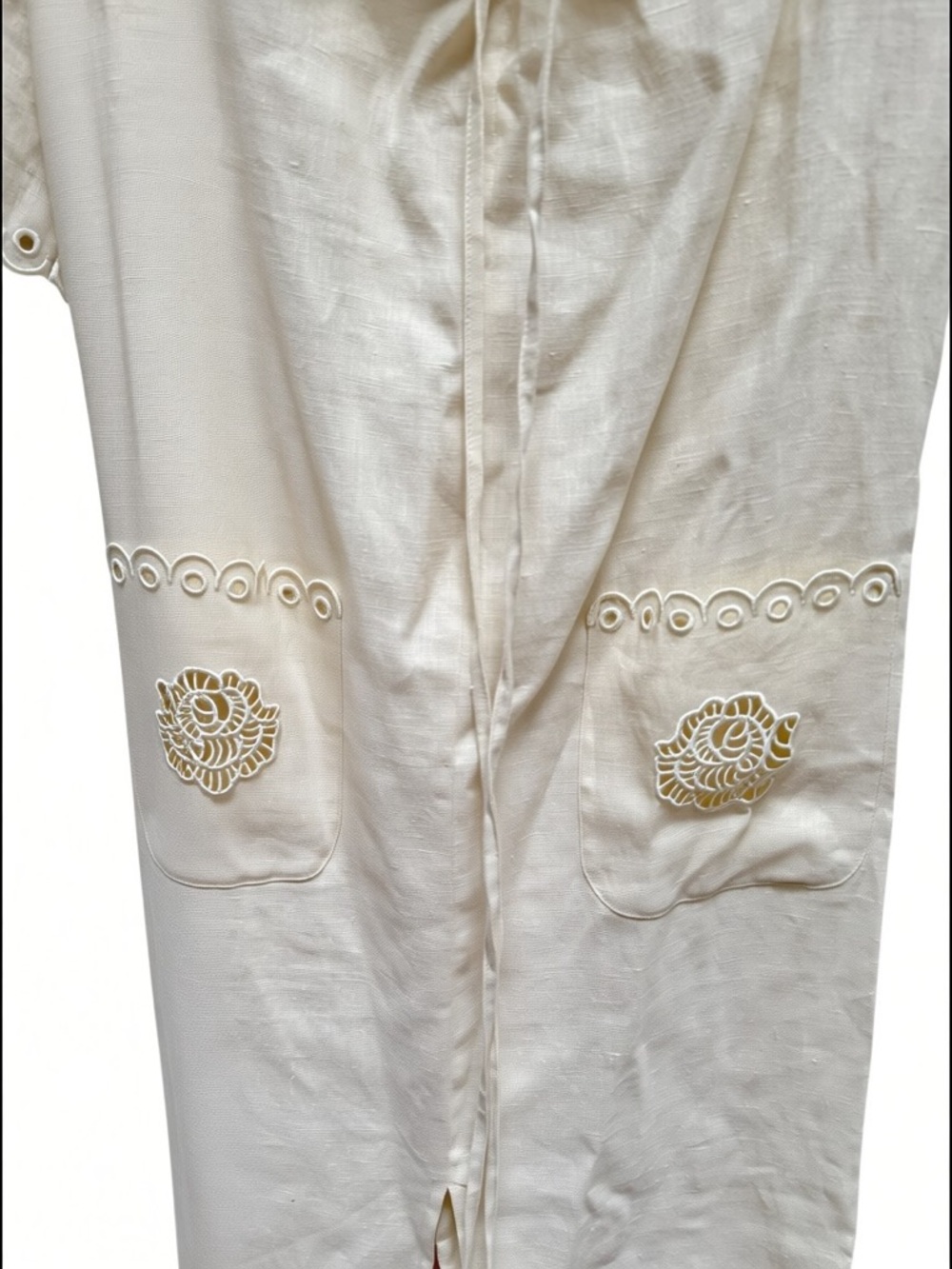 Sleeper Sofia Broderie Anglaise-trimmed Linen Midi Dress - Picture 10 of 16